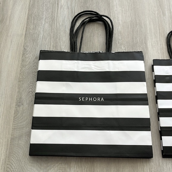 Sephora Black and White Striped 10 Paper Bags - Picture 2 of 6